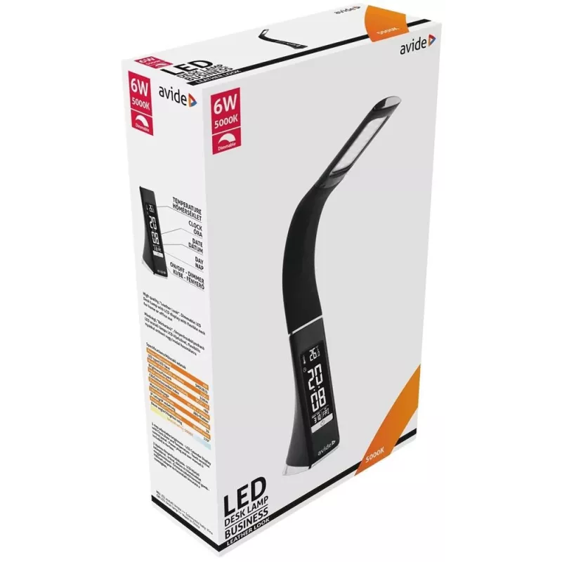 Avide LED stalinė lempa Business Calendar juoda 6W