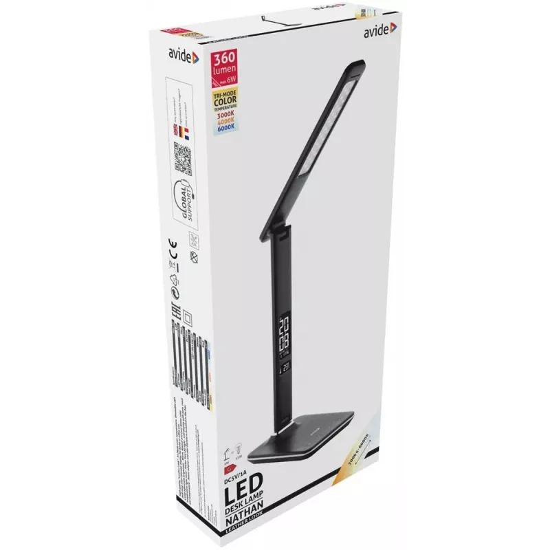 Avide LED stalinė lempa Office Calendar juoda 6W 350lm