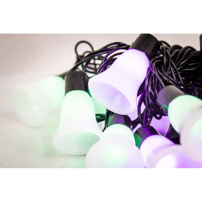 LED girlianda su varpeliais, 20 šiltų baltų LED, 2,5 m, baterijomis, auksinė