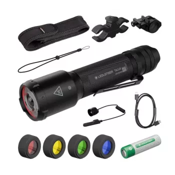 Ledlenser TAC6R Black Hunting Set su kietu dėklu