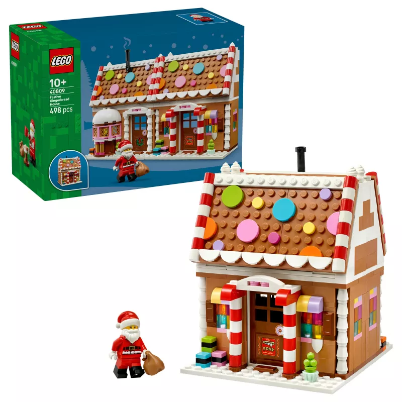 LEGO 40809 Kalėdinis meduolinis namelis – statybinių kaladėlių rinkinys (136 dalių, nuo 7 metų)