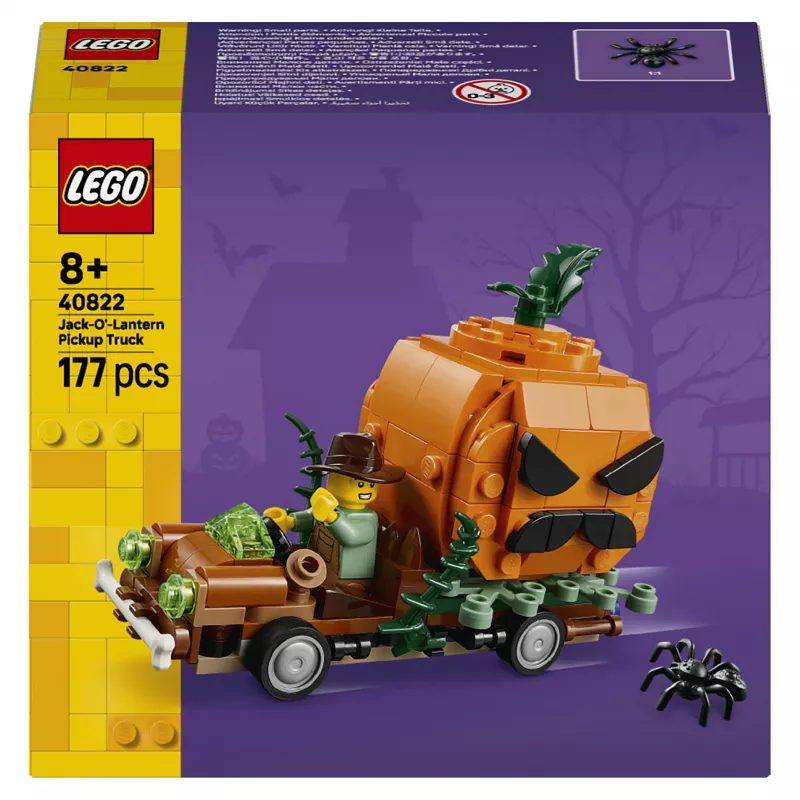 LEGO 40822 Moliūgų pikapas – statybų rinkinys, 200 dalių, Kaliausės minifigūrėlė, Helovino dekoras