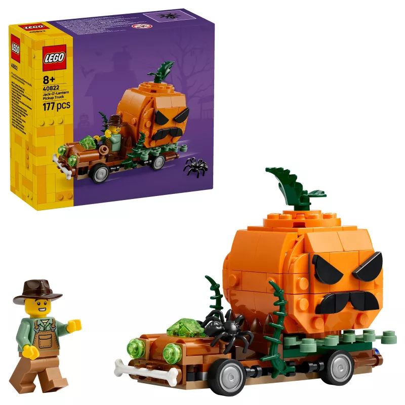 LEGO 40822 Moliūgų pikapas – statybų rinkinys, 200 dalių, Kaliausės minifigūrėlė, Helovino dekoras
