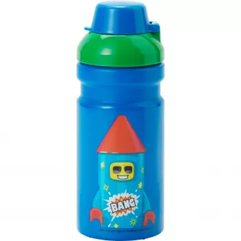 LEGO gertuvė FIREWORK GUY, 390 ml, mėlyna, silikoninis snapelis su permatomu dangteliu, PP/silikonas, 1 vnt. (40560800)