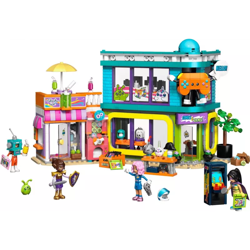 LEGO Friends 42674 Komiksų ir žaidimų parduotuvės statybos rinkinys