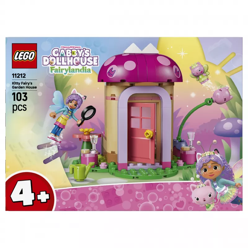 LEGO Gabby's Dollhouse Kitty Fairy's Garden House 11212 Statybinis rinkinys vaikams nuo 4 metų (130 detalių)