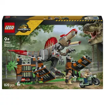 LEGO Jurassic World 77982 Spinosaurus Dinosaur Escape – statybinis rinkinys su Owen Grady ir Claire Dearing minifigūrėlėmis (248 dalys)