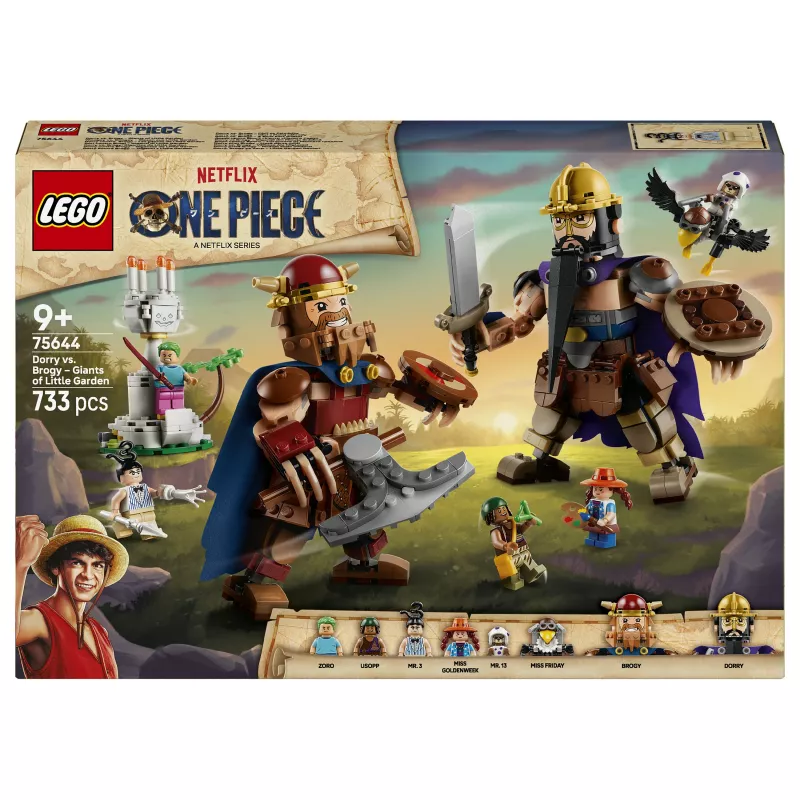 LEGO One Piece 75644 Dorry vs. Brogy – Milžinų dvikova Mažajame sode (1500 detalių, 3 minifigūrėlės, 10+)