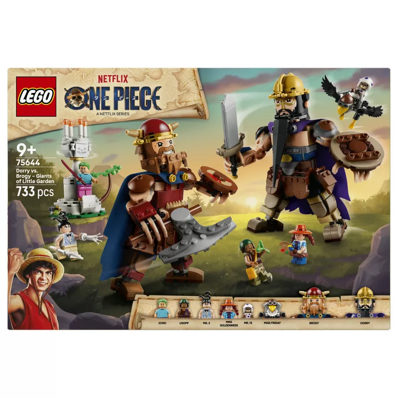 LEGO One Piece 75644 Dorry vs. Brogy – Milžinų dvikova Mažajame sode (1500 detalių, 3 minifigūrėlės, 10+)