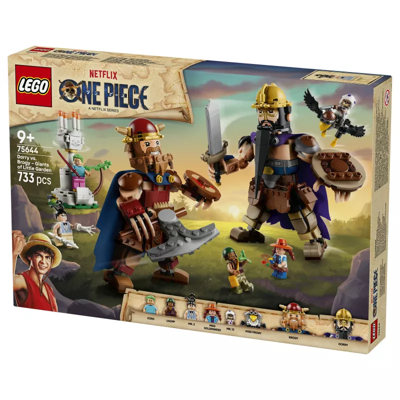 LEGO One Piece 75644 Dorry vs. Brogy – Milžinų dvikova Mažajame sode (1500 detalių, 3 minifigūrėlės, 10+)