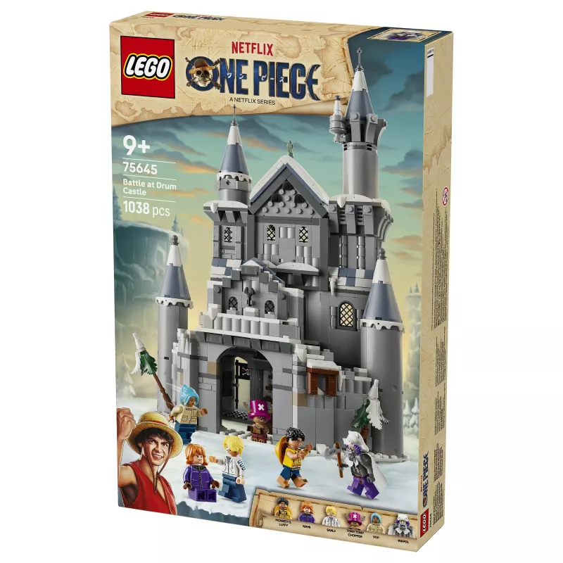LEGO One Piece 75645 Mūšis prie Būgno pilies statybų rinkinys (1250 dalių, 7 minifigūrėlės)