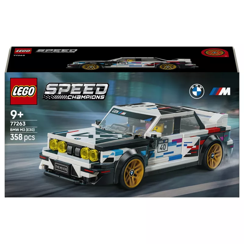 LEGO Speed Champions 77263 BMW M3 (E30) lenktyninio automobilio konstravimo rinkinys