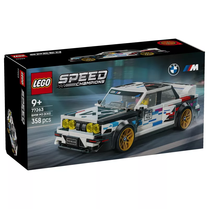LEGO Speed Champions 77263 BMW M3 (E30) lenktyninio automobilio konstravimo rinkinys