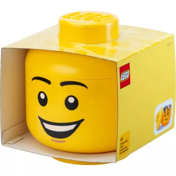 LEGO Storage Head Happy Boy Didelis Geltonas 8.5L Polipropileno Minifigūrėlės Galvos Laikymo Dėžė (40320820)