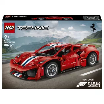 LEGO Technic 42235 Ferrari 488 Pista Lenktyninis Automobilis Modelio Rinkinys