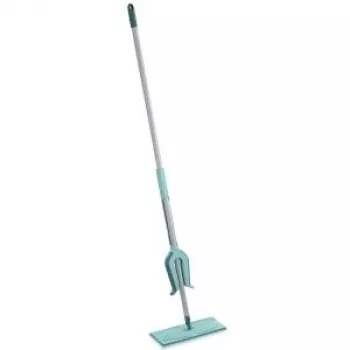 LEIFHEIT Picobello Micro Duo grindų valymo šluota su svirtiniu išgręžimo mechanizmu, 33 cm mikropluošto galvutė, 140 cm plieninė rankena, žalia/balta