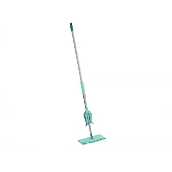 LEIFHEIT Picobello Micro Duo grindų valymo šluota su svirtiniu išgręžimo mechanizmu, 33 cm mikropluošto galvutė, 140 cm plieninė rankena, žalia/balta
