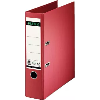 LEITZ 180° svirtinė archyvavimo byla A4 80 mm raudona kartoninė su popieriaus apdaila 1007-00-25