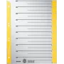 LEITZ A4 itin platūs kraft kartono skirtukai, 230 g/m², pilki su geltonais tuščiais skirtukais, 10 dalių rinkinys 1652-00-15