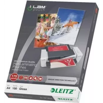 Leitz A4 laminavimo kišenės, blizgios, skaidrios, 100 mikronų, 100 vnt. pakelis 7483-00-00