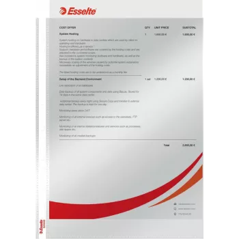 LEITZ Esselte Standartinis dokumentų įmautė A4, polipropilenas, skaidri, 0,06 mm, atidaroma iš viršaus, dokumentams saugi, daugiaaukštė perforacija, sustiprintas kraštas, 100 vnt. pakelis (925008)