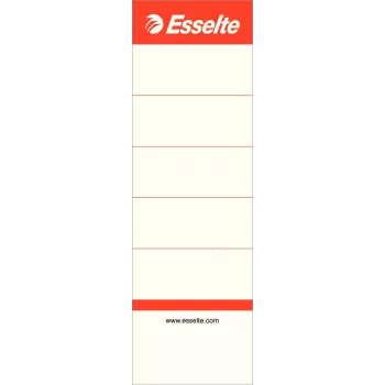 LEITZ Esselte Standardinės segtuvų nugarėlių etiketės, 50 x 158 mm, baltos, trumpos, plačios, 75 mm segtuvams, 100 vnt. (810801)