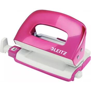 Leitz NeXXt Series WOW metalinis mini skylių mušimo įrenginys, rožinis, 2 skylės, 10 lapų, metalinis blizgus 5060-10-23
