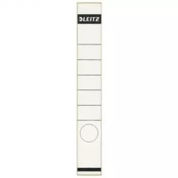 LEITZ nugarėlės etiketės svirtiniams segtuvams, 39 x 285 mm, ilgos, siauros, baltos, 100 vnt. (1648-00-01)
