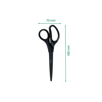 Leitz Titanium Quality žirklės 180 mm, nerūdijančio plieno ašmenys su titano danga, ergonomiškos minkštos rankenos, juodos/raudonos, skirtos popieriui ir audiniui 5419-60-95