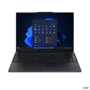 Lenovo ThinkPad E16 G4 AMD 16 colių WUXGA IPS nešiojamas kompiuteris, AMD Ryzen AI 5 330, 16 GB DDR5, 512 GB SSD, AMD Radeon 820M, Windows 11 Pro, juodos spalvos, nordiška klaviatūra