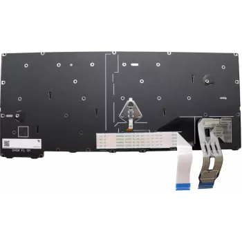 Lenovo ThinkPad T14 Gen 2 / T15 Gen 2 / P14s Gen 2 / P15s Gen 2 / L14 Gen 2 / L15 Gen 2 / E14 Gen 2 / E15 Gen 2 / X13 Gen 2 / X13 Yoga Gen 2 nešiojamojo kompiuterio klaviatūra, kiniška išdėstymas, apšviesta, sidabrinis rėmas, juodi klavišai, TrackPoint, F