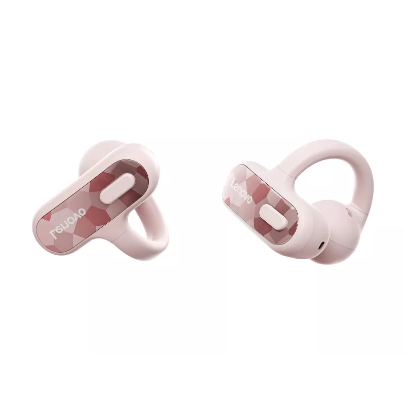 Lenovo X500 Open-Ear Clip-on Ausinės – Rožinės (Bluetooth 5.3, 30h Bendra Baterija, IPX5) | ITwork.lt
