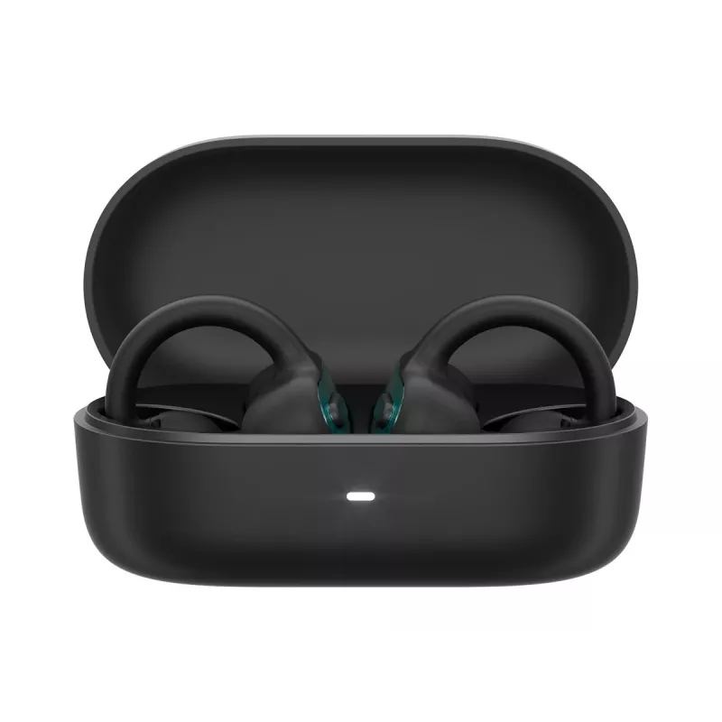 Lenovo X500 atviro tipo belaidės ausinės su užsegimu – Bluetooth 5.3, IPX5, 28 val. baterija, juodos spalvos