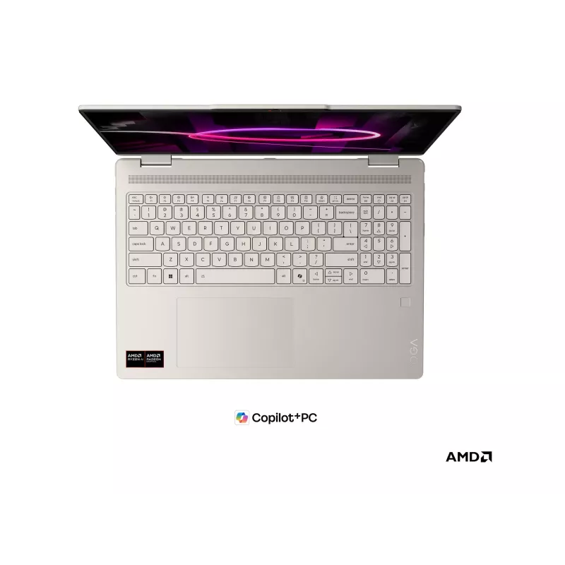 Lenovo Yoga 7 2-in-1 16AGP11 AMD 16 colių OLED Touchscreen 2-in-1 nešiojamas kompiuteris, AMD Ryzen AI 5 435, 16GB RAM, 512GB SSD, AMD Radeon 840M, Windows 11 Home, Seashell