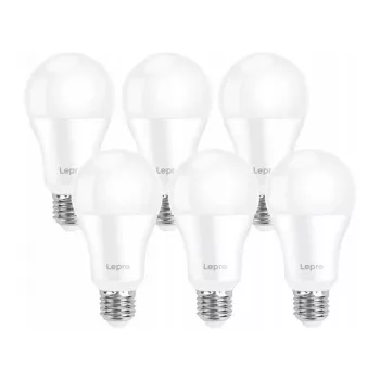 LEPRO 100080-DW-EU-6 LED lemputė E27 A60 13W (atitinka 100W) 1521lm 6500K dienos šviesos balta, 6 vnt. pakuotė