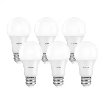 LEPRO 100092-WW-EU-6 A60 E27 7W 800lm 2700K pritemdoma LED lemputė, E klasė, 6 vnt. pakuotė