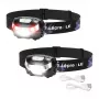 LEPRO 3200008-2 LED priekinė lemputė, 2 vnt., 300 liumenų, įkraunama, IPX4, juoda
