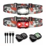 LEPRO 320023-2 USB įkraunamas LED priekinis žibintas, 300 liumenų, 6 režimai, IPX4, 2 vnt. komplektas