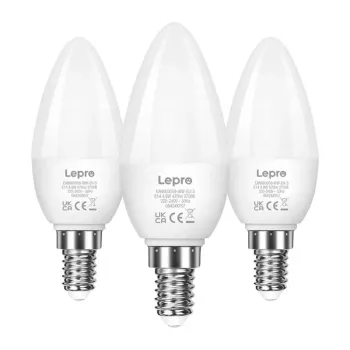 LEPRO 600059-WW-EU-3 LED lemputė E14 C37 4,2W (40W atitikmuo) 470lm 2700K šiltai balta 250° spindulio kampas, 3 vnt. pakuotė