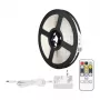LEPRO PR410049-DWW-EU RGB LED juosta, 5 m, 150 LED, 24 klavišų IR nuotolinio valdymo pultas, reguliuojamas ryškumas, lipni juosta, 12V, vidaus patalpoms