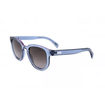 LEVI'S LV-1022-S-PJP Unisex stačiakampiai akiniai nuo saulės – Havana acetato rėmelis, žali poliarizuoti lęšiai, 51 mm