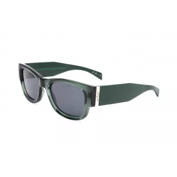 LEVI'S LV-1033-S-1ED Unisex Stačiakampiai Akiniai nuo Saulės - Juodas Rėmelis, Pilki Lęšiai 53mm