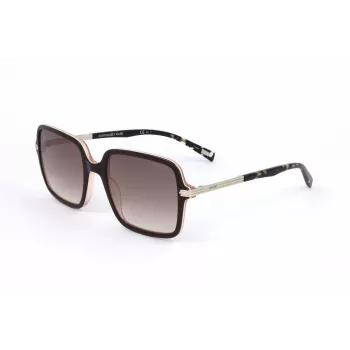 LEVI'S LV-5018-S-MS5 Moteriški stačiakampiai akiniai nuo saulės - Havana/Tortoise acetato rėmelis, rudi polikarbonato lęšiai, UV400 apsauga, 54/20/145 mm