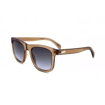 LEVI'S LV1023S09GB Unisex akiniai nuo saulės - Matinis juodas rėmelis, pilki lęšiai, 53 mm
