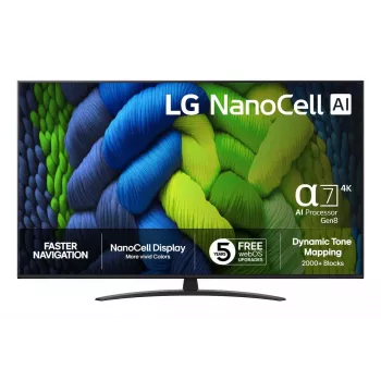 LG 65NANO82A6B 65 colių 4K NanoCell Smart TV su webOS, HDR10 Pro, α5 Gen5 AI procesoriumi 4K