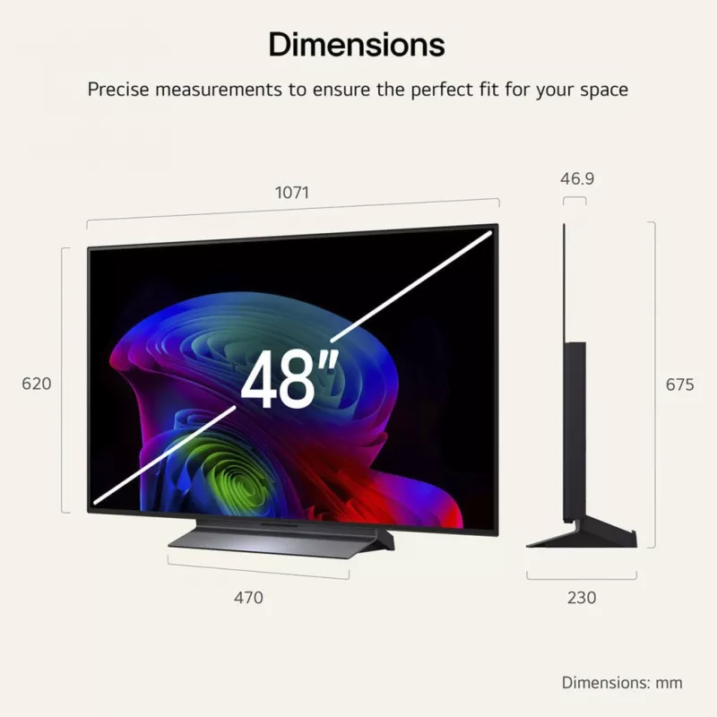 LG Electronics OLED48C6ELB.AEUD 48 colių 4K OLED televizorius, juodas