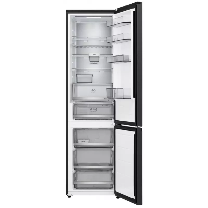 LG GBBS726BEV laisvai pastatomas šaldytuvas-šaldiklis su Total No Frost, 384 l, matinė juoda, energijos klasė C, Inverter Linear kompresorius, Wi-Fi