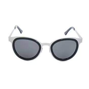 LGR FELI-SILVER01 Unisex akiniai nuo saulės – sidabrinis acetatinis rėmelis, pilki polikarbonatiniai lęšiai, UV400 apsauga, 47/24/145 mm