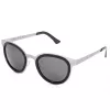 LGR FELI-SILVER01 Unisex akiniai nuo saulės – sidabrinis acetatinis rėmelis, pilki polikarbonatiniai lęšiai, UV400 apsauga, 47/24/145 mm