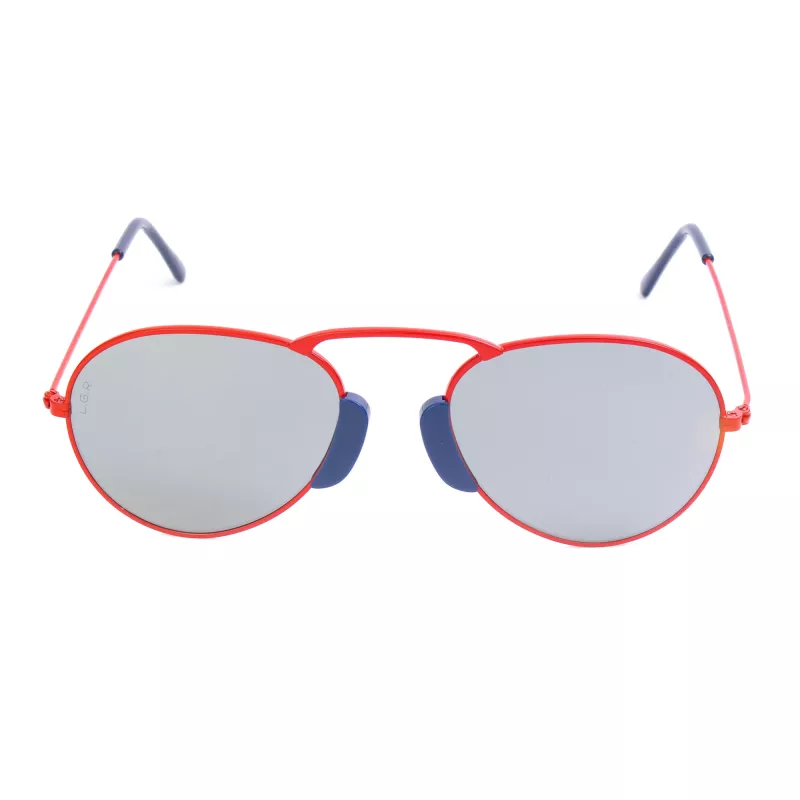 LGR Unisex Agadir Sunglasses Red Lens Black Frame 54/20/145 mm
